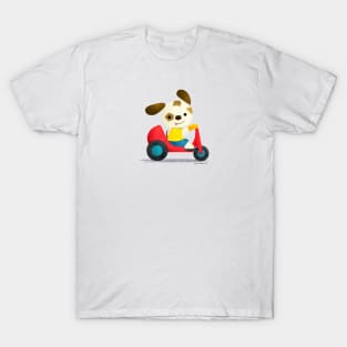 Puppy on a tricycle T-Shirt